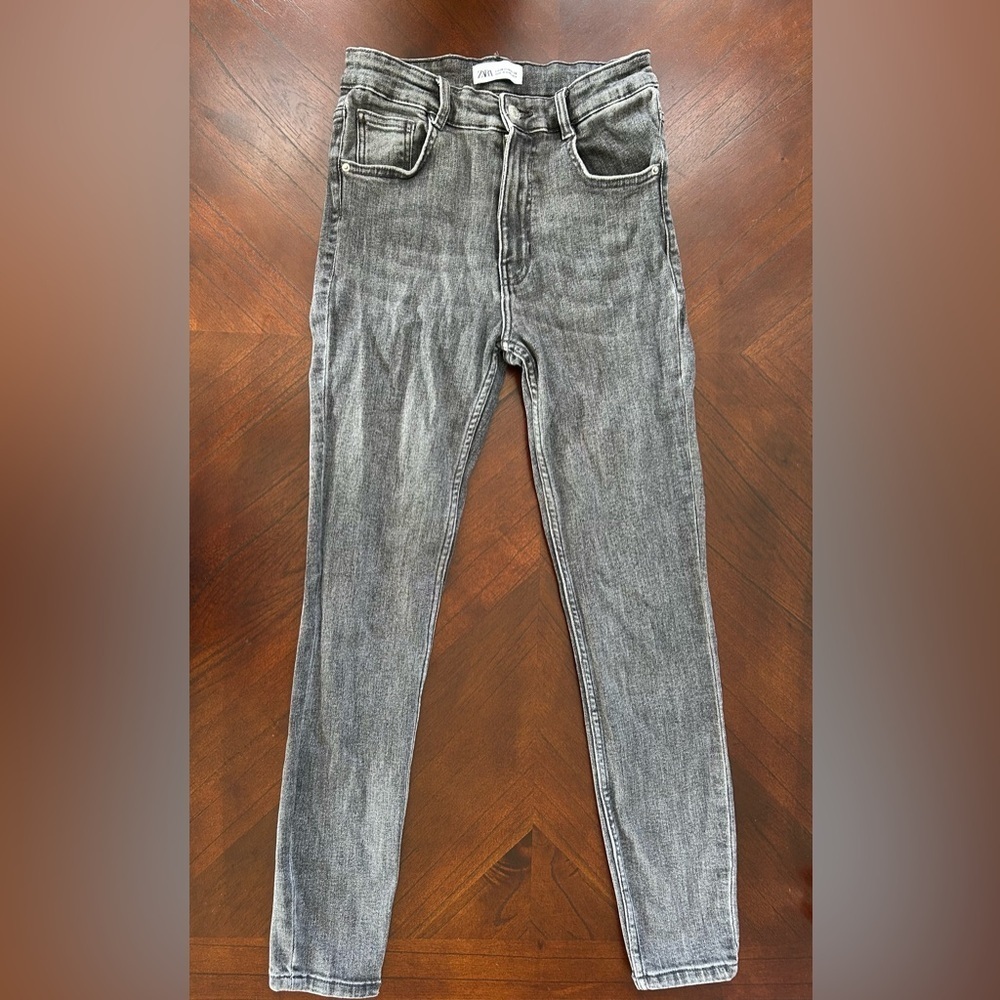 Zara Gray Jeans size 06 - Picture 2 of 8